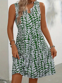 Printed Sleeveless Summer Mini Dress