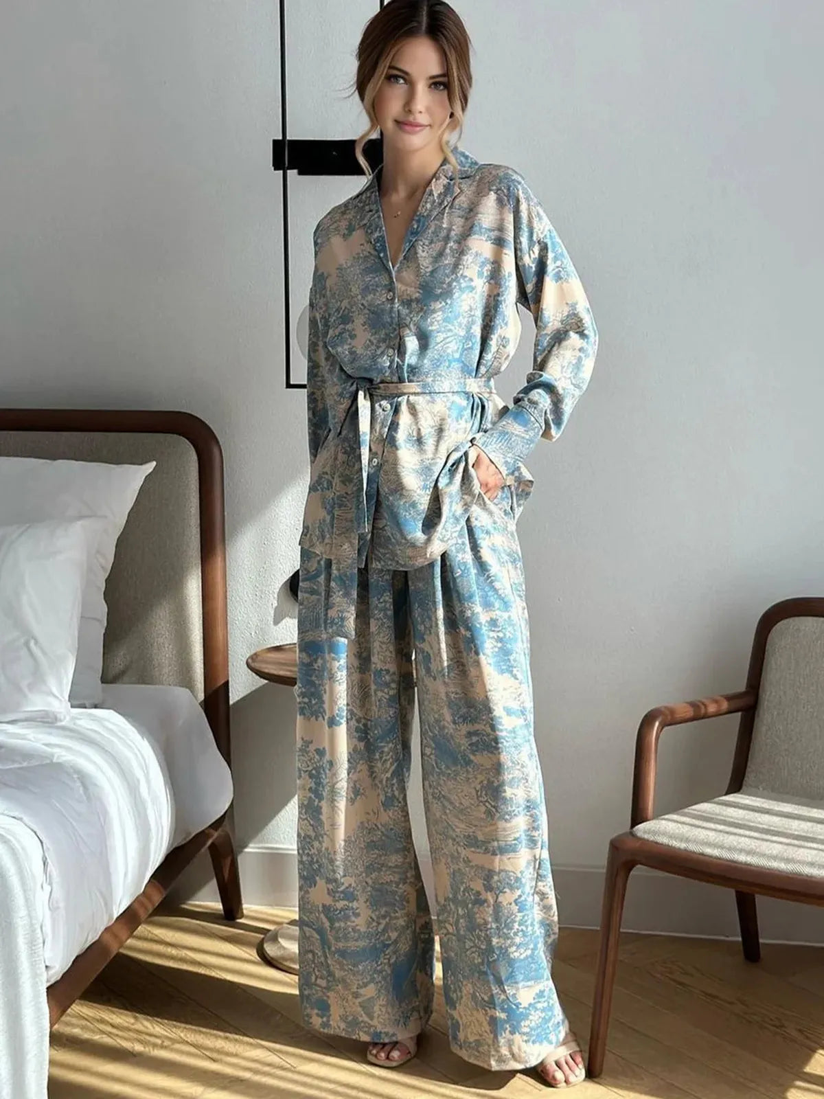 Printed Tie Up Co-Ord set