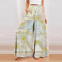 Printed Women&#39;s Summer Trousers With Wide Legs