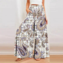 Printed Women&#39;s Summer Trousers With Wide Legs