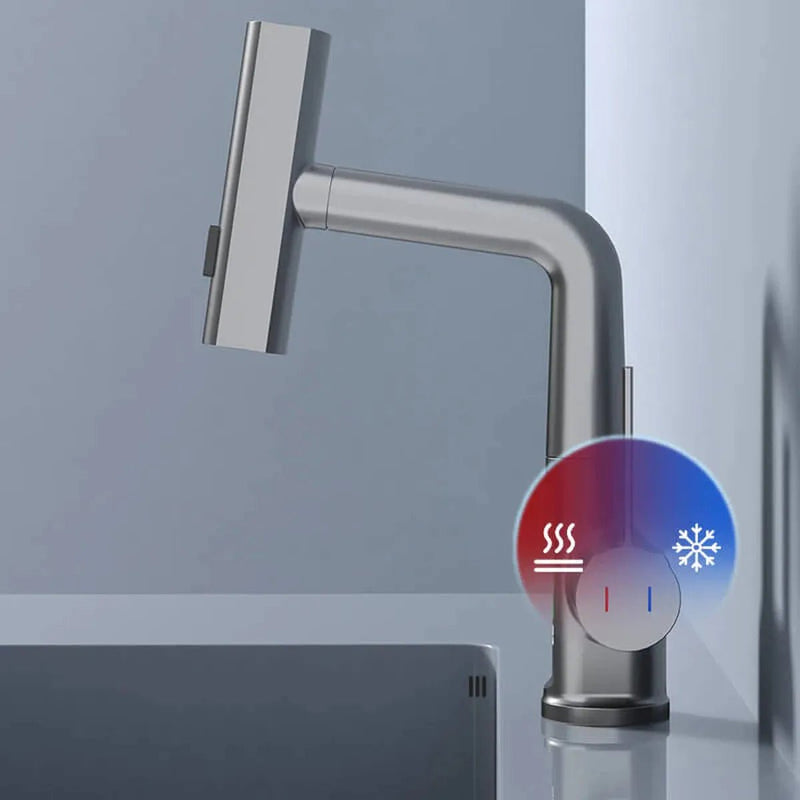 Pull-Out Kitchen and Bathroom Faucet with LED Temperature Display