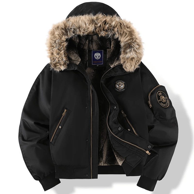 Quilted Bomber Jacket With Faux Fur Hood