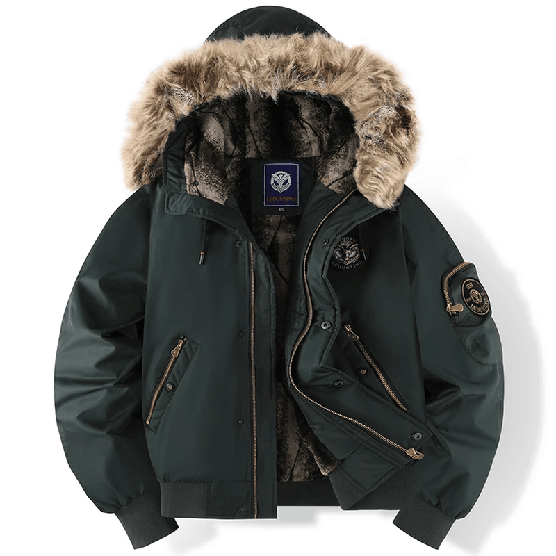 Quilted Bomber Jacket With Faux Fur Hood