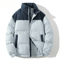 Quilted Corduroy Yoke Relaxed Fit Puffer Jacket