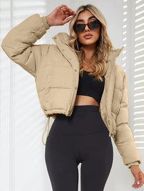 Quilted Cropped Oversized Puffer Jacket