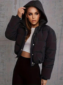 Quilted Cropped Oversized Puffer Jacket
