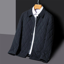 Quilted Diamond Pattern Men&#39;s Regular Fit Jacket