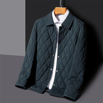 Quilted Diamond Pattern Men&#39;s Regular Fit Jacket