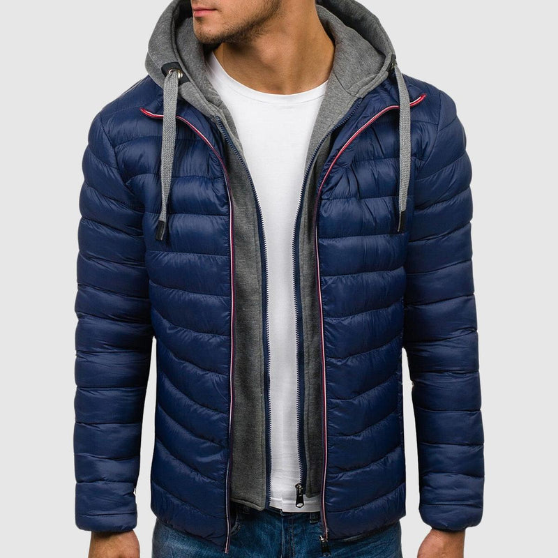 Quilted Hooded Jacket For Men