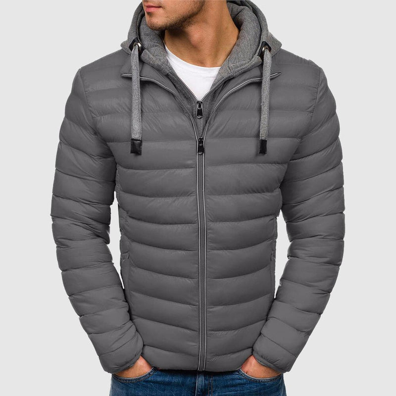 Quilted Hooded Jacket For Men