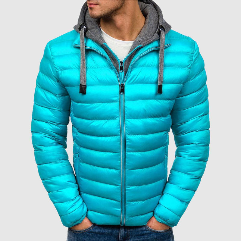 Quilted Hooded Jacket For Men