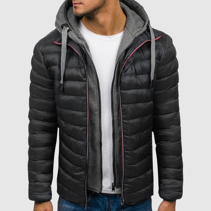 Quilted Hooded Jacket For Men