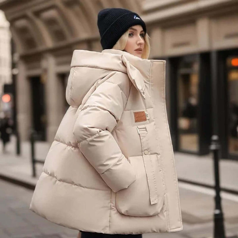 Quilted Hooded Jacket With Relaxed Fit