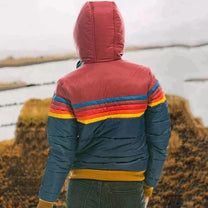 Quilted Hooded Jacket With Stripe Detail
