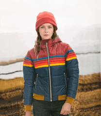 Quilted Hooded Jacket With Stripe Detail Herwick
