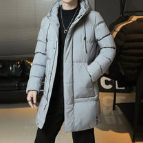 Quilted Hooded Mid-Length Insulated Coat