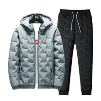 Quilted Hooded Two-Piece Tracksuit Set