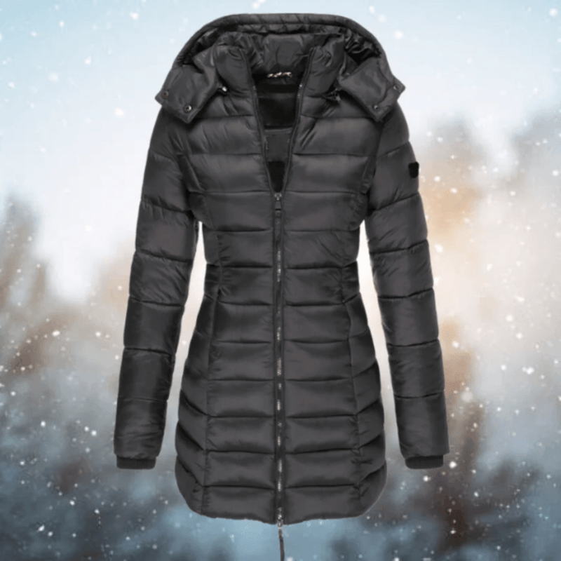 Quilted Long Slim Fit Puffer Coat