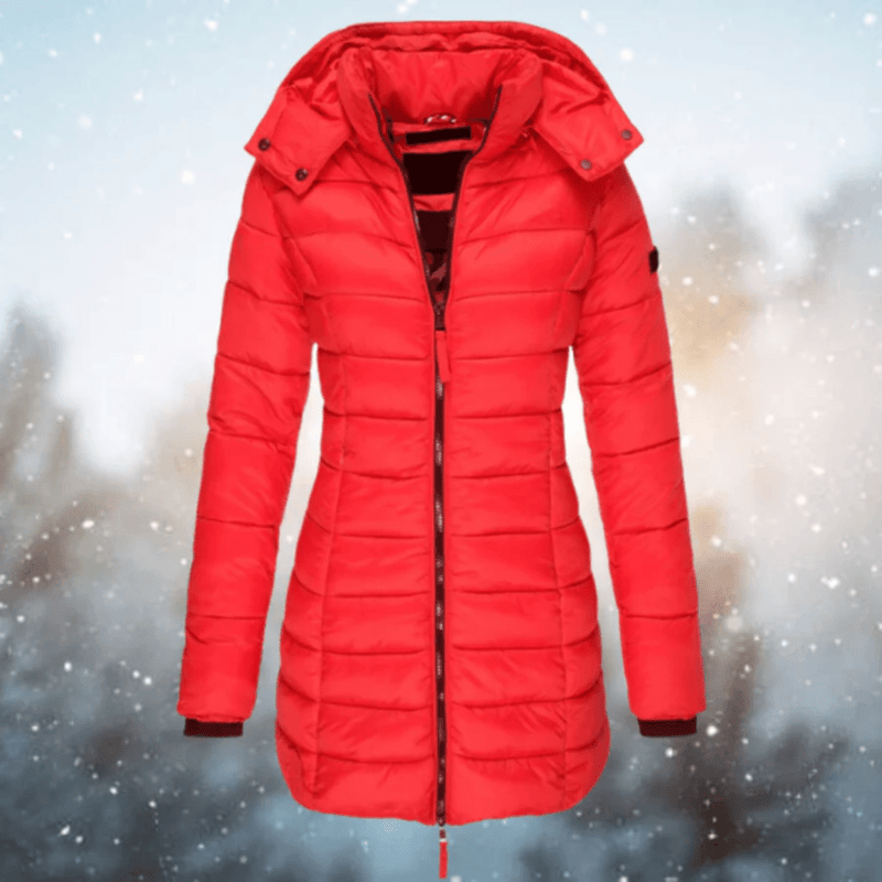 Quilted Long Slim Fit Puffer Coat