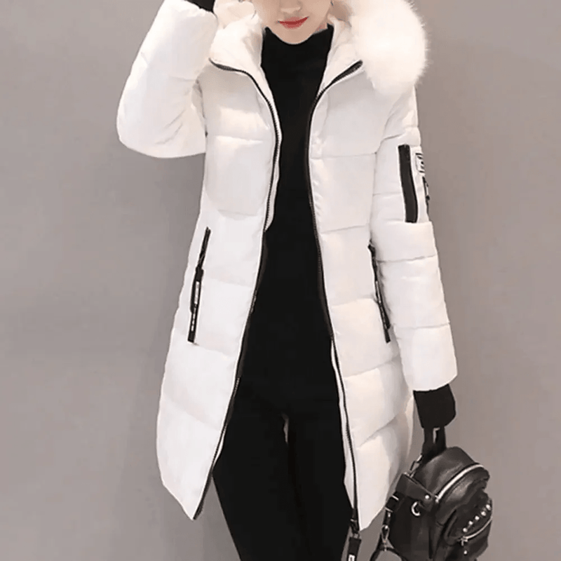 Quilted Oversized Puffer Coat With Faux Fur Hood
