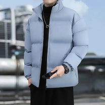 Quilted Puffer Jacket With High Collar