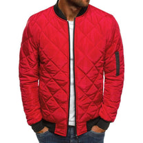 Quilted Regular Fit Jacket With Diamond Stitch Design