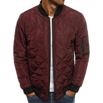 Quilted Regular Fit Jacket With Diamond Stitch Design