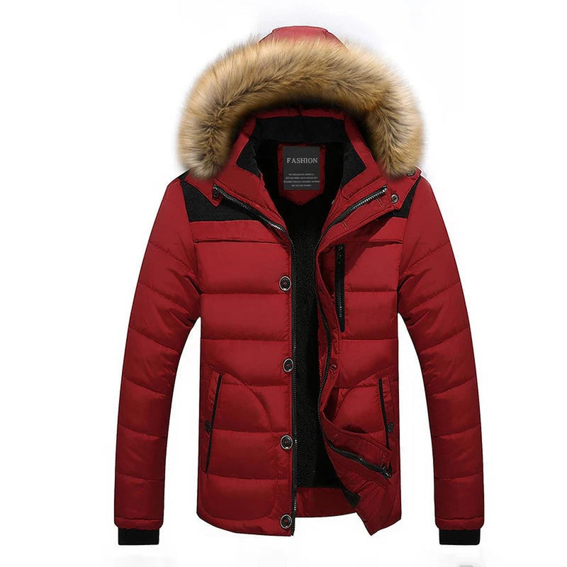 Quilted Winter Coat With Fur Trim