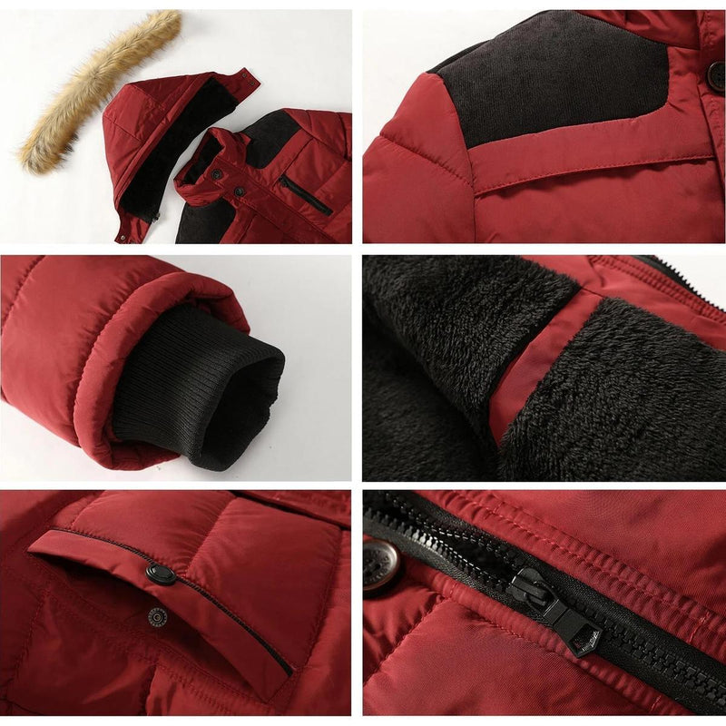 Quilted Winter Coat With Fur Trim