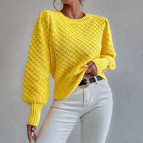 Quilted Wool Blend Relaxed Fit Pullover Sweater Herwick