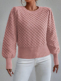 Quilted Wool Blend Relaxed Fit Pullover Sweater Herwick
