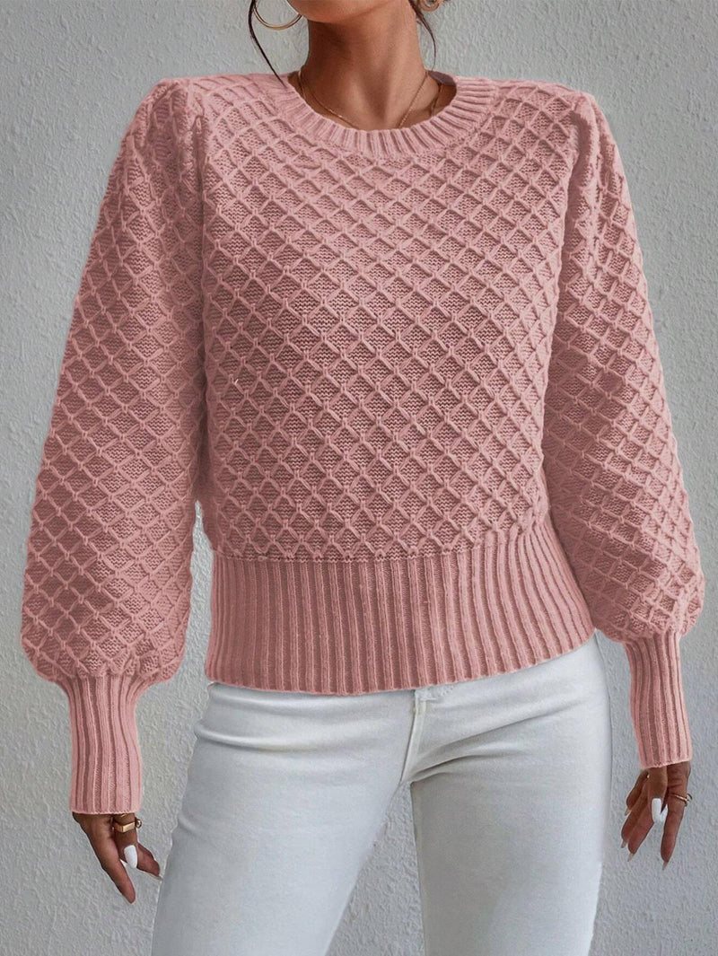 Quilted Wool Blend Relaxed Fit Pullover Sweater Herwick