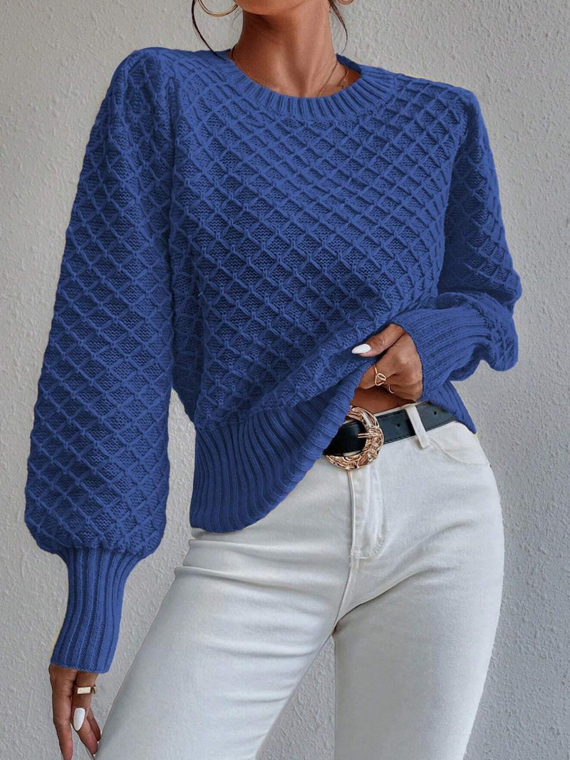 Quilted Wool Blend Relaxed Fit Pullover Sweater Herwick