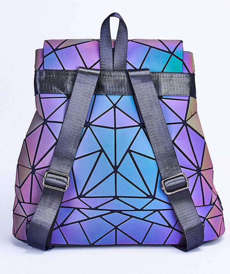 Reflective Colour Changing Geometric Backpack For Women