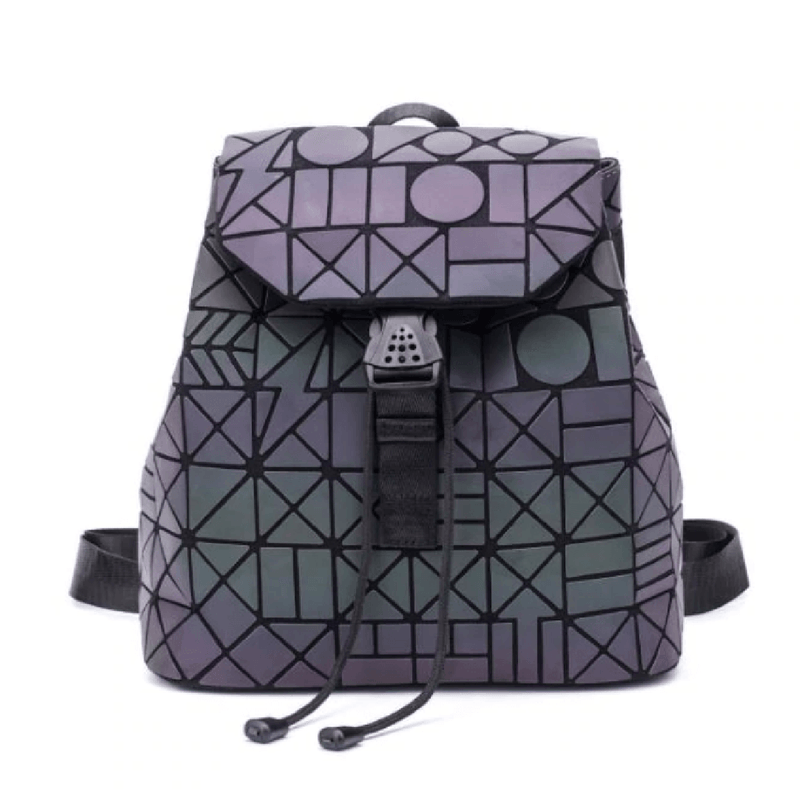 Reflective Colour Changing Geometric Backpack For Women