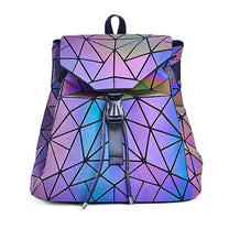 Reflective Colour Changing Geometric Backpack For Women
