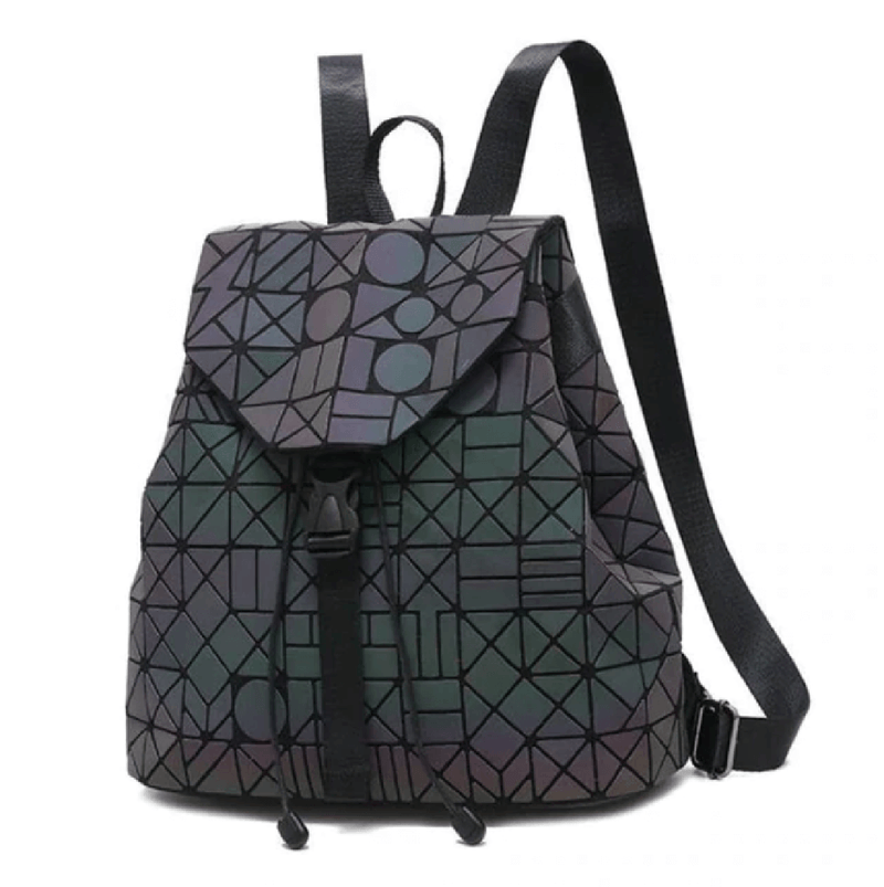 Reflective Colour Changing Geometric Backpack For Women