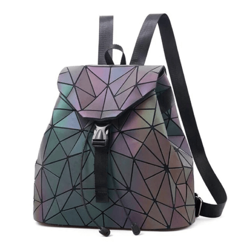 Reflective Colour Changing Geometric Backpack For Women