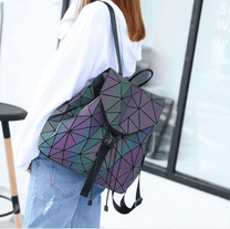 Reflective Colour Changing Geometric Backpack For Women