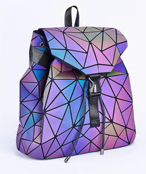 Reflective Colour Changing Geometric Backpack For Women