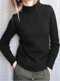 Relaxed Fit Acrylic-Polyester Pullover Sweater for Women