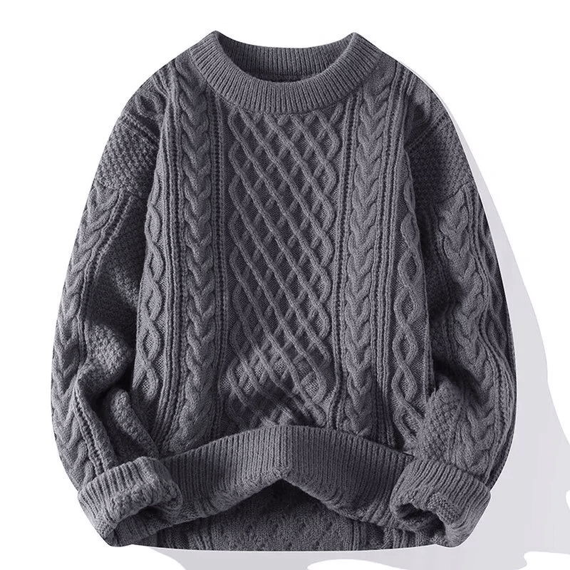 Relaxed Fit Cable Knit Sweater