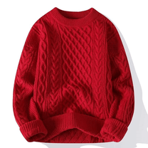 Relaxed Fit Cable Knit Sweater