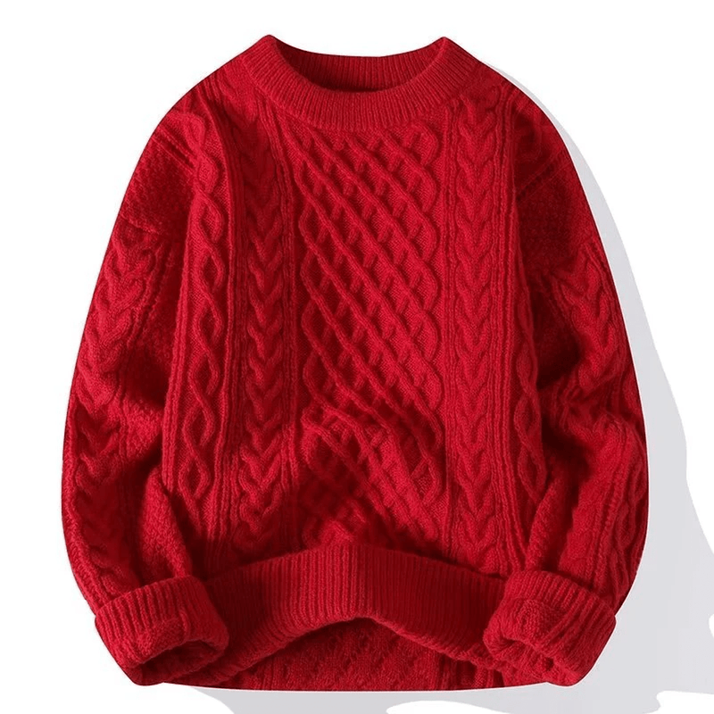 Relaxed Fit Cable Knit Sweater