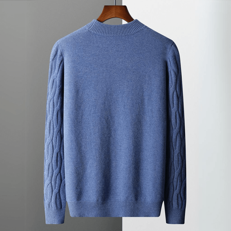 Relaxed Fit Cable Knit Wool Blend Sweater