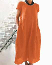 Relaxed Fit Midi Dress For Women - Versatile Casual Wear