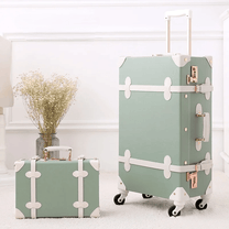 Retro 2-Piece Luggage Set With Combination Lock And Silent Wheels