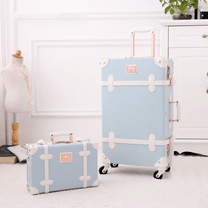 Retro 2-Piece Luggage Set With Combination Lock And Silent Wheels