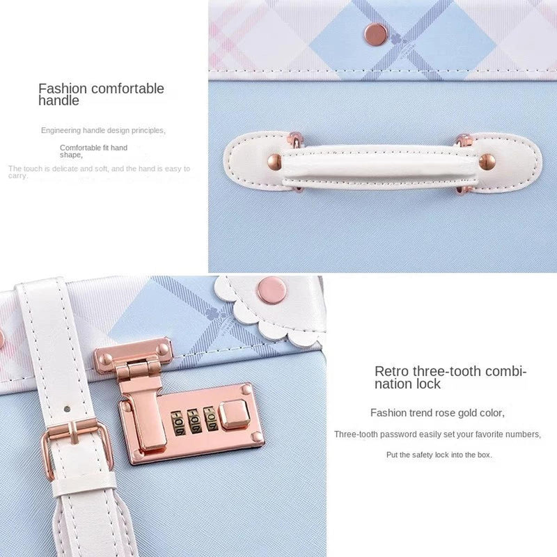 Retro 2-Piece Luggage Set With Combination Lock And Silent Wheels
