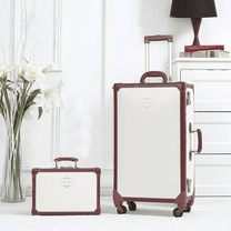 Retro 2-Piece Luggage Set With Combination Lock And Silent Wheels